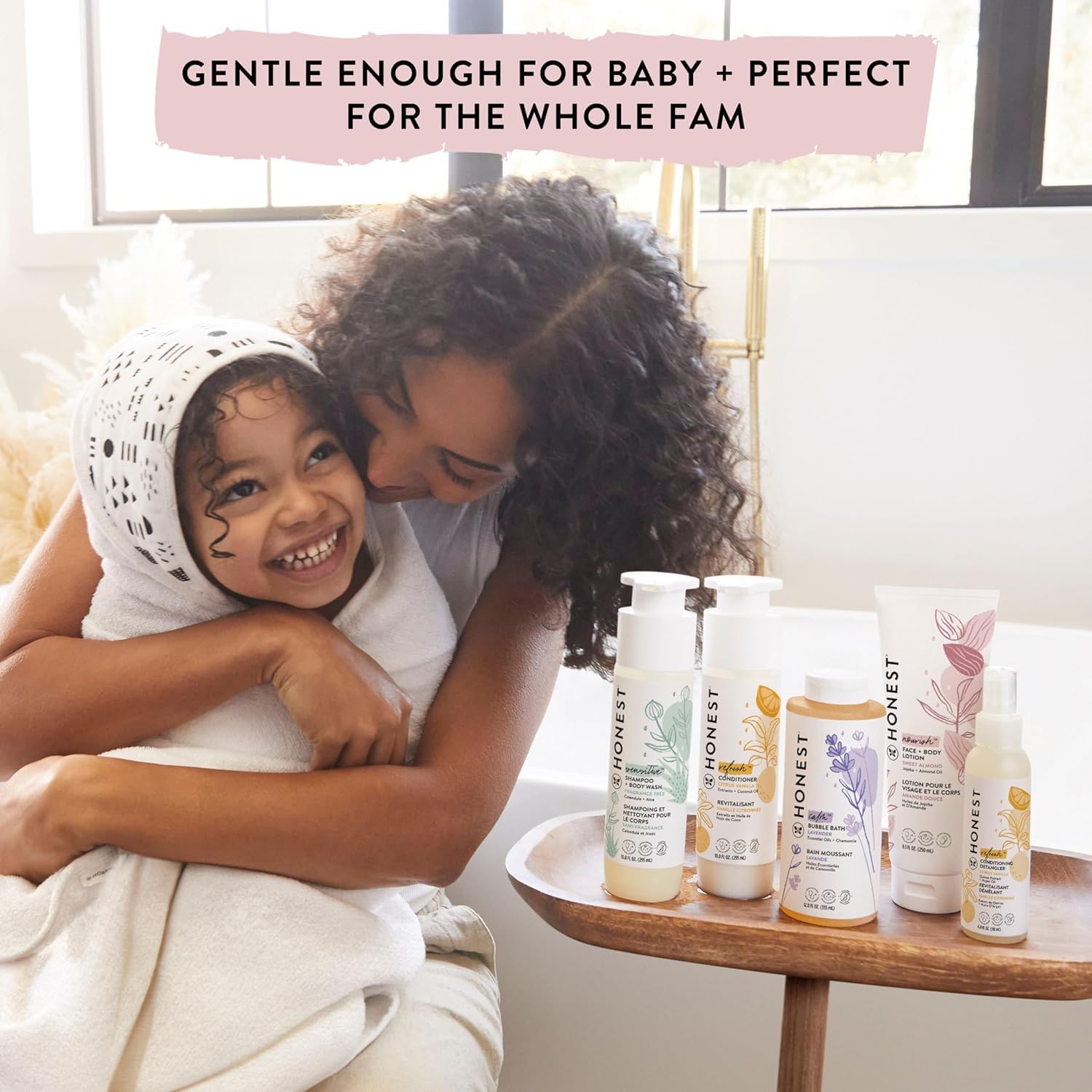 The Honest Company quinoa and jojoba ingredients highlighting protein support and shine