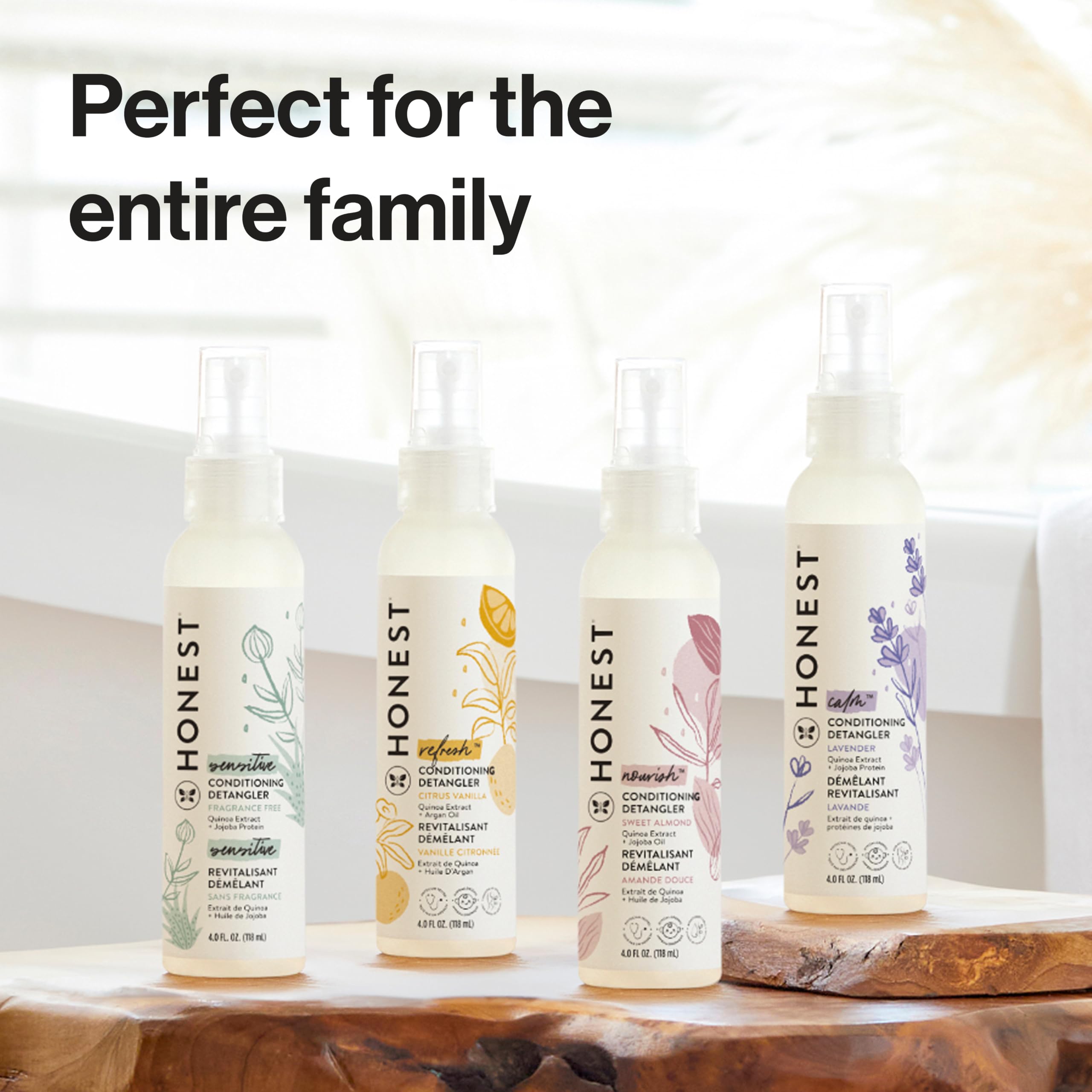 The Honest Company label close-up listing clean ingredients and safety claims