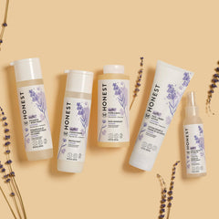 The Honest Company label closeup showing hypoallergenic, vegan, and cruelty-free benefits