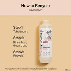 The Honest Company Sweet Cream bottle on a bathroom shelf for family-friendly routine