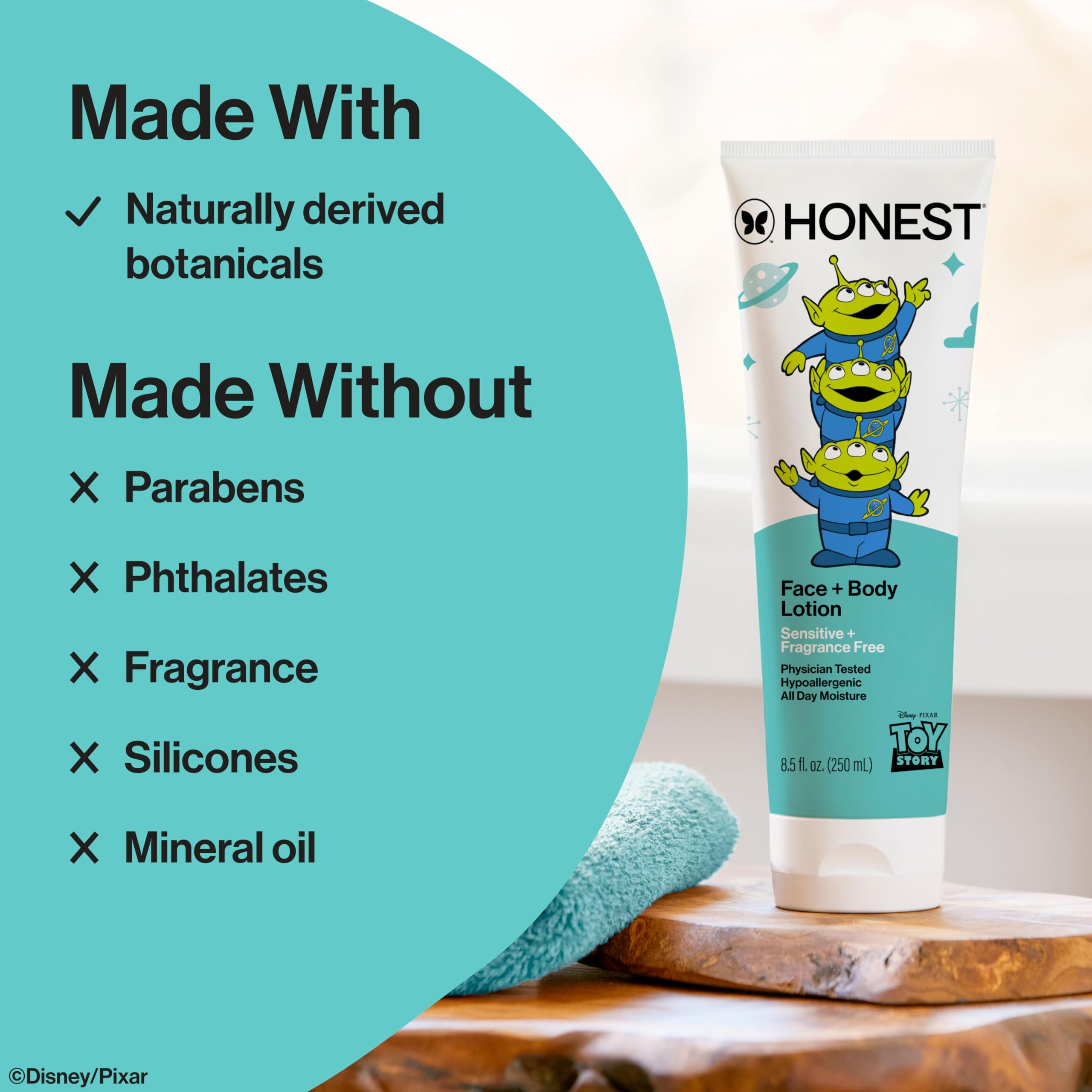 The Honest Company shea butter and botanical extracts displayed to emphasize natural nourishment