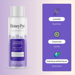 The Honey Pot Company creamy texture on hand highlighting moisturizing lather
