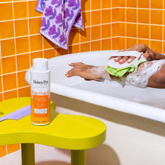 The Honey Pot Company styled in a shower scene suggesting uplifting routine