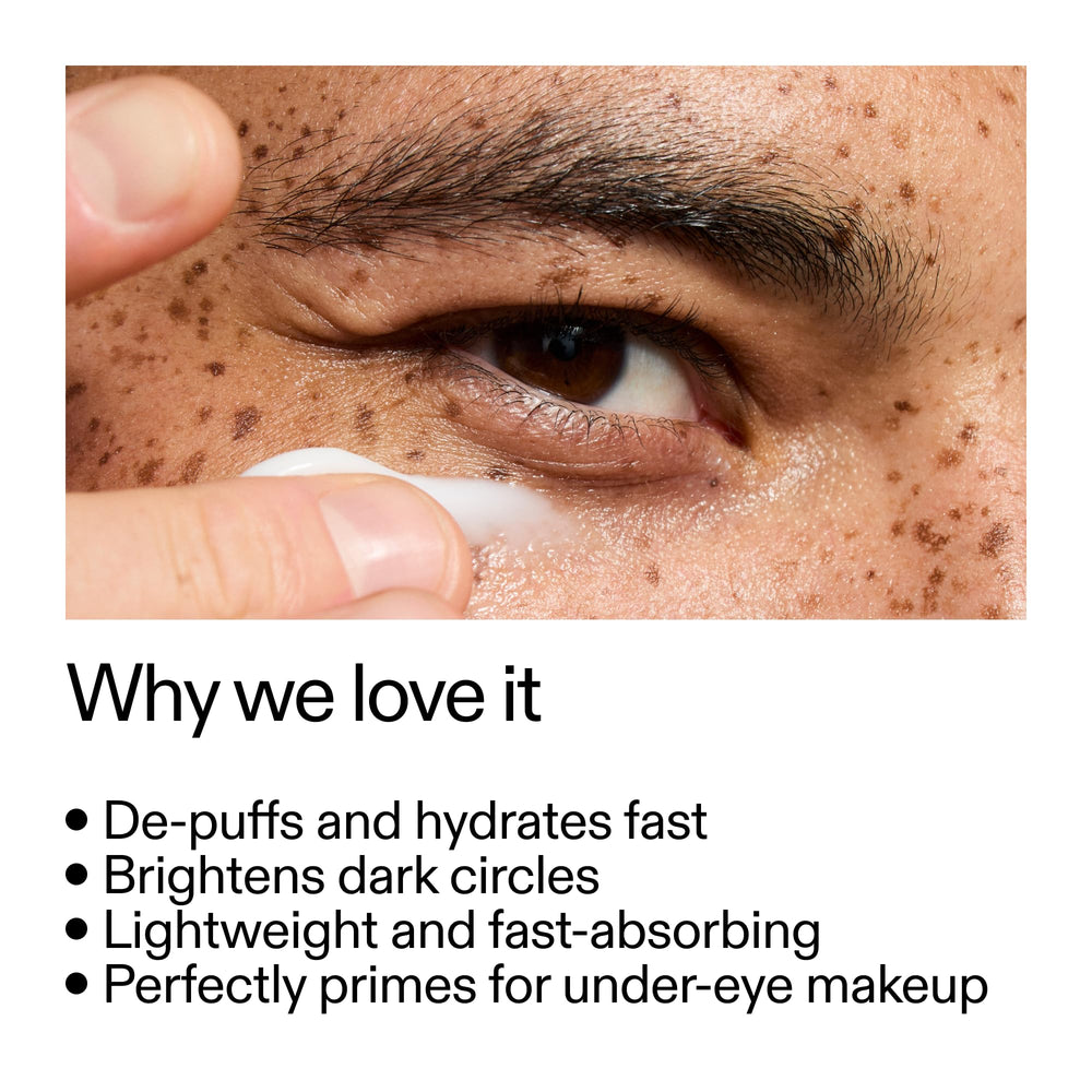 The INKEY List open jar showing silky texture for fast under-eye absorption