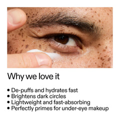 The INKEY List open jar showing silky texture for fast under-eye absorption