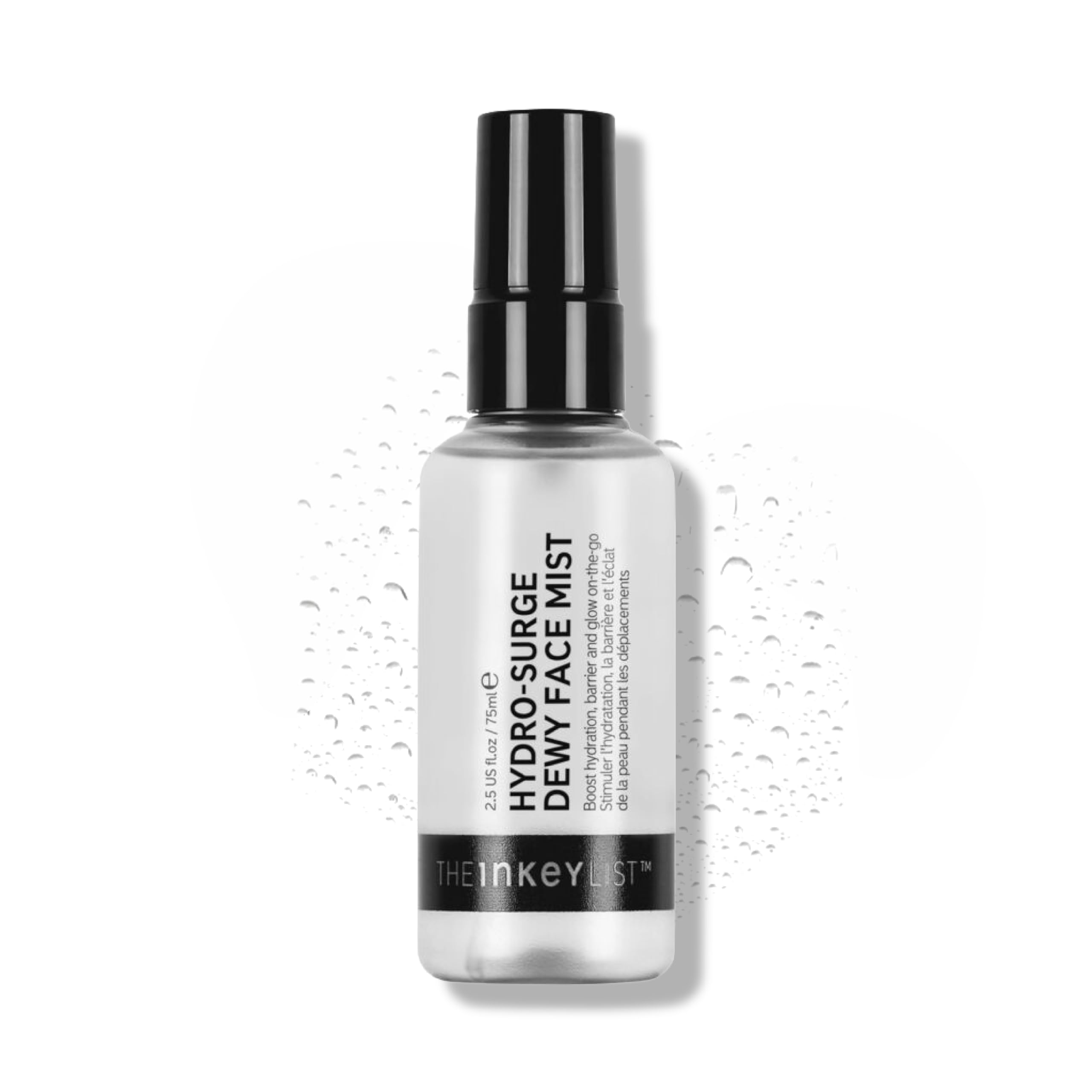 The INKEY List Hydro-Surge front bottle view showing clean packaging and portability