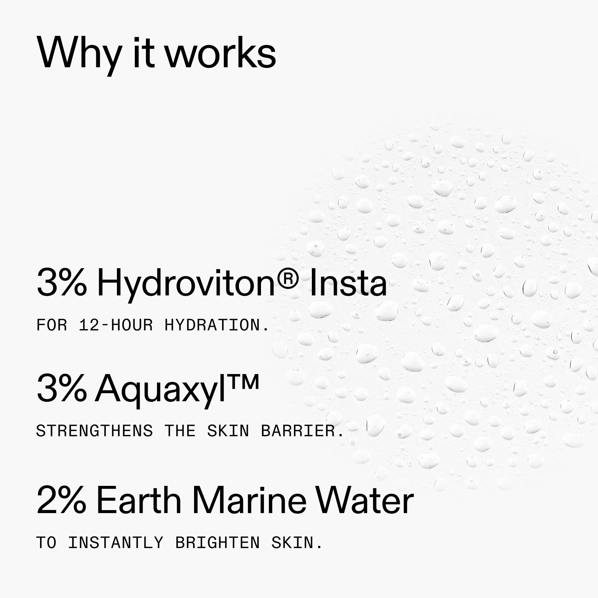 The INKEY List ingredients panel highlighting hydration actives and gentle formula