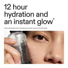 The INKEY List mist plume texture illustrating lightweight, dewy finish on skin