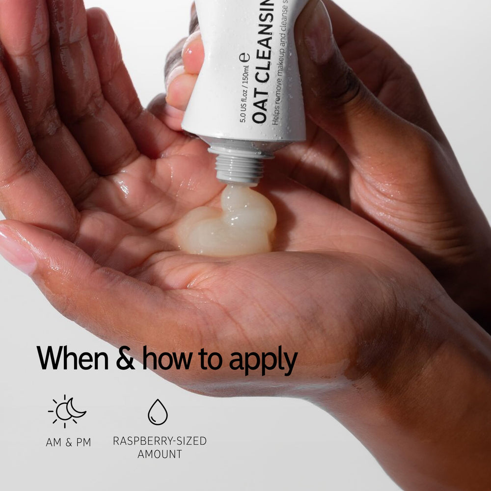 The INKEY List emulsified balm with water showing milky rinse benefit