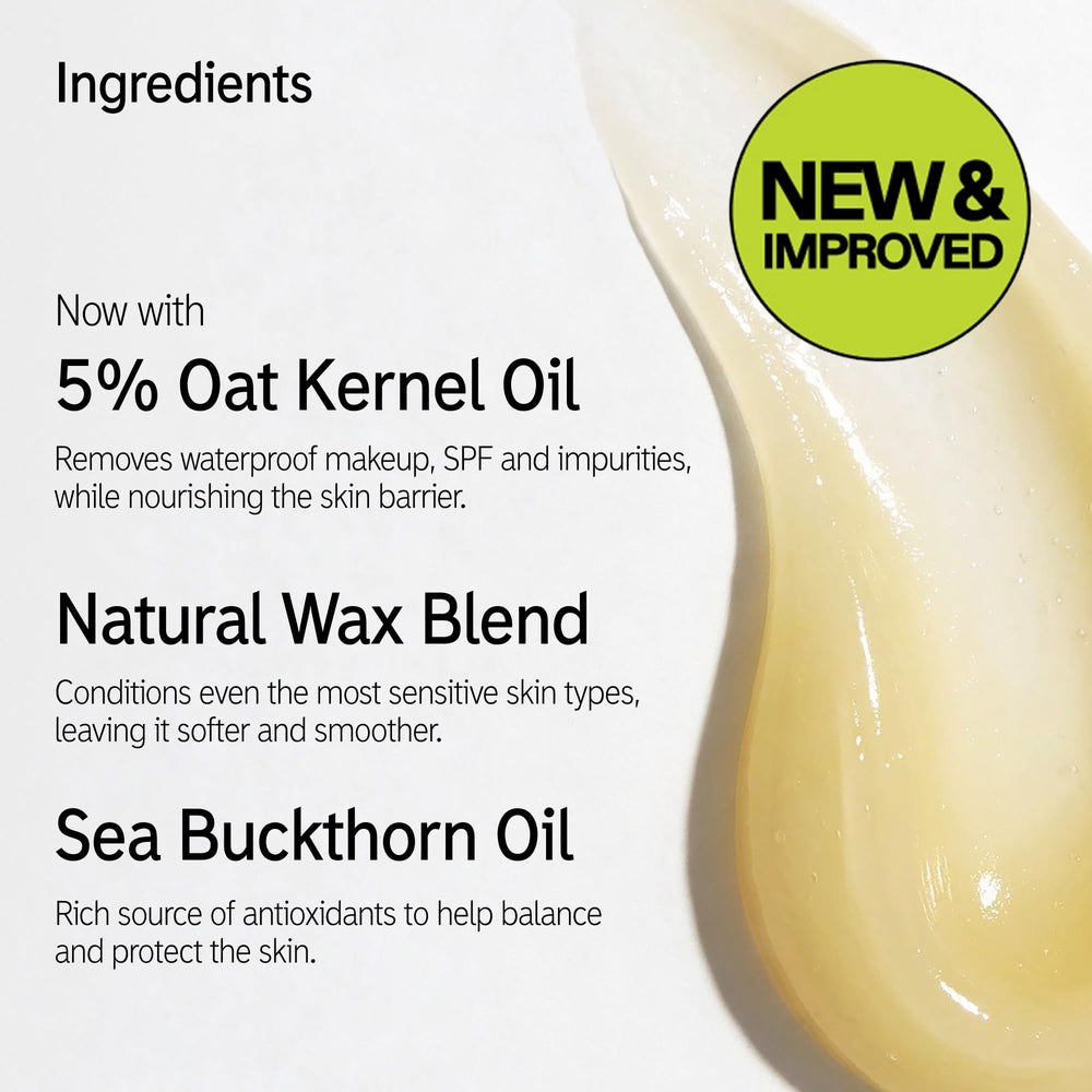The INKEY List balm emulsified into a milky rinse showing gentle removal benefit