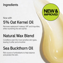 The INKEY List balm emulsified into a milky rinse showing gentle removal benefit