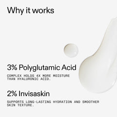 The INKEY List label closeup highlighting 3% polyglutamic acid concentration