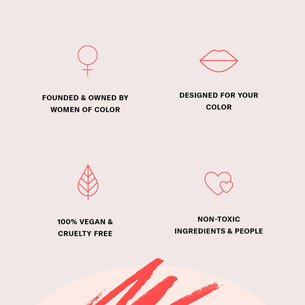 The Lip Bar size scale next to hand demonstrates compact travel-ready convenience