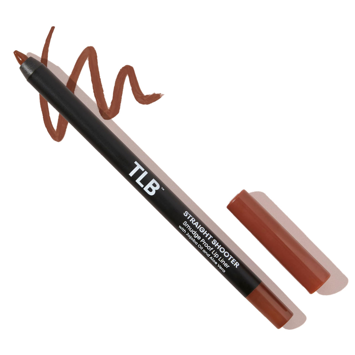 The Lip Bar straight shooter front view showing pencil and cap for clean definition