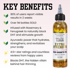 Fresh botanicals beside The Mane Attraction bottle showing natural ingredient benefit