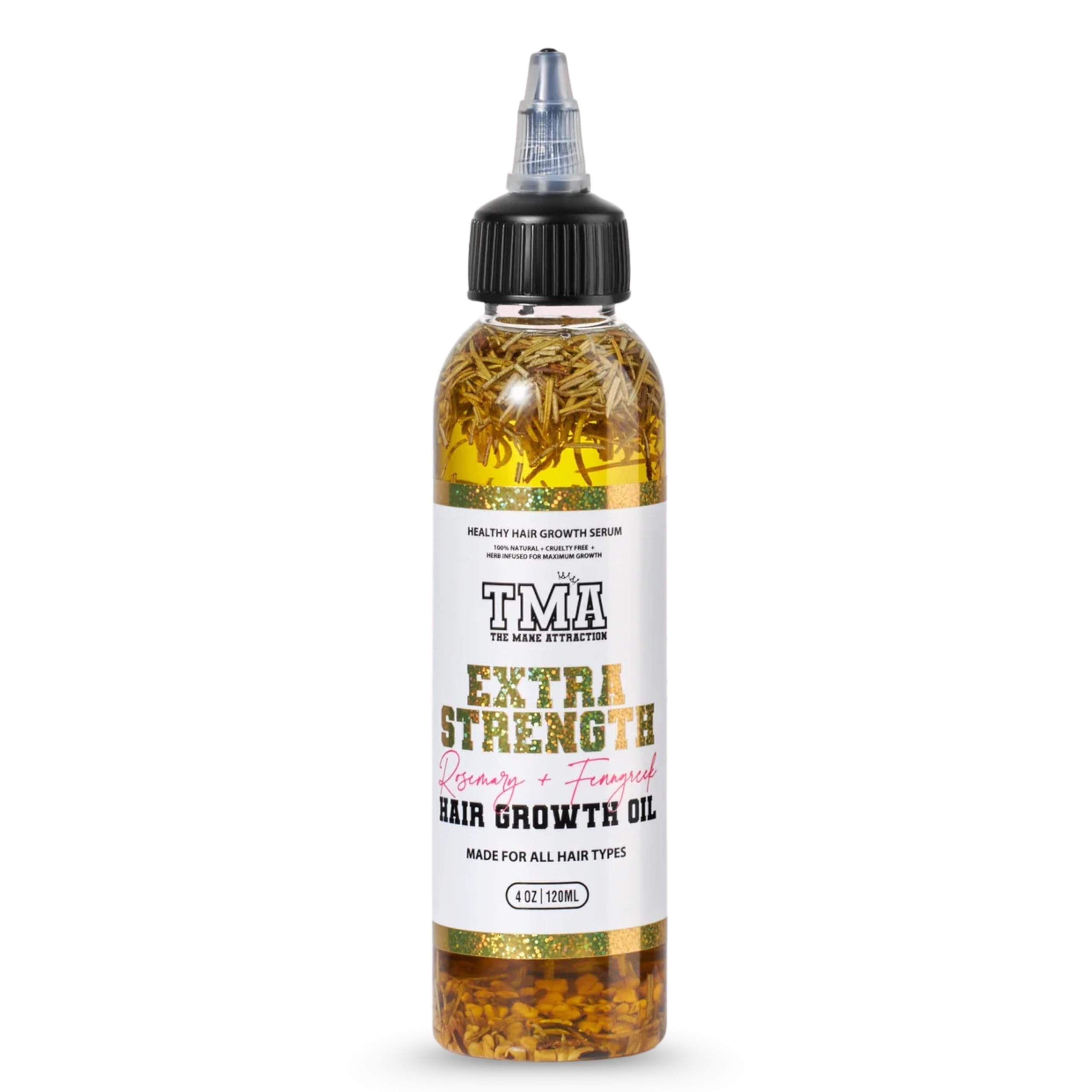 The Mane Attraction front packaging showing 4 fl oz bottle and brand benefit