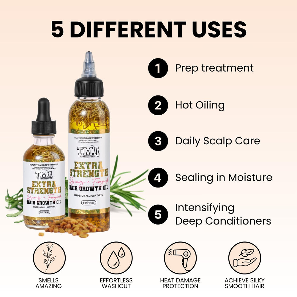 Applying The Mane Attraction oil to scalp demonstrating soothing massage benefit