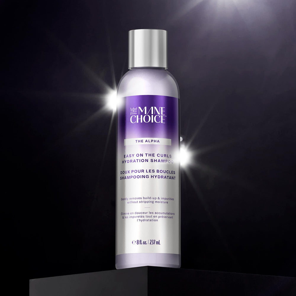 The Mane Choice close-up of shampoo texture illustrates smoothing slip