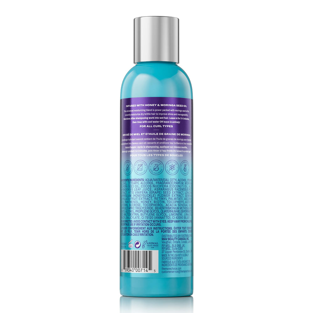 The Mane Choice bottle held in hand to show 8 oz scale and easy daily use convenience