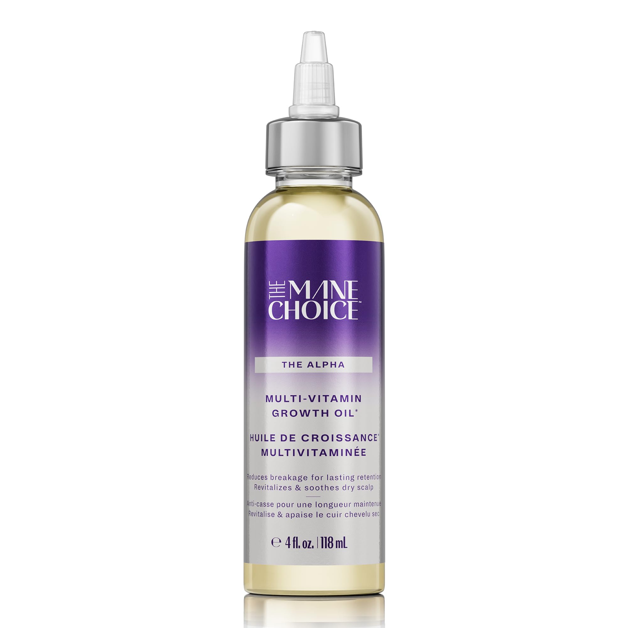 The Mane Choice front packaging showing bottle and label, highlighting nourishing benefits