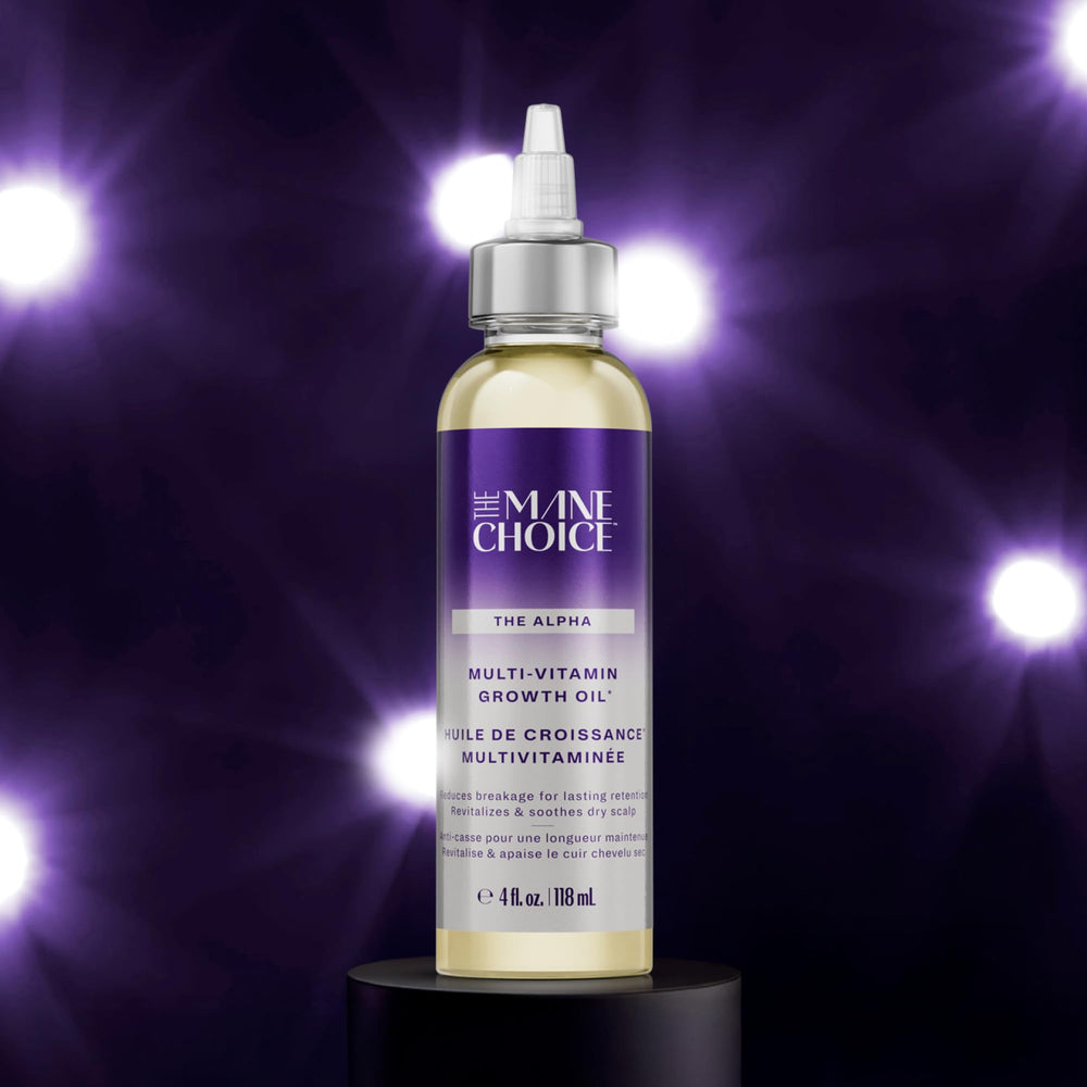 The Mane Choice applied to scalp during massage, illustrating easy absorption benefit