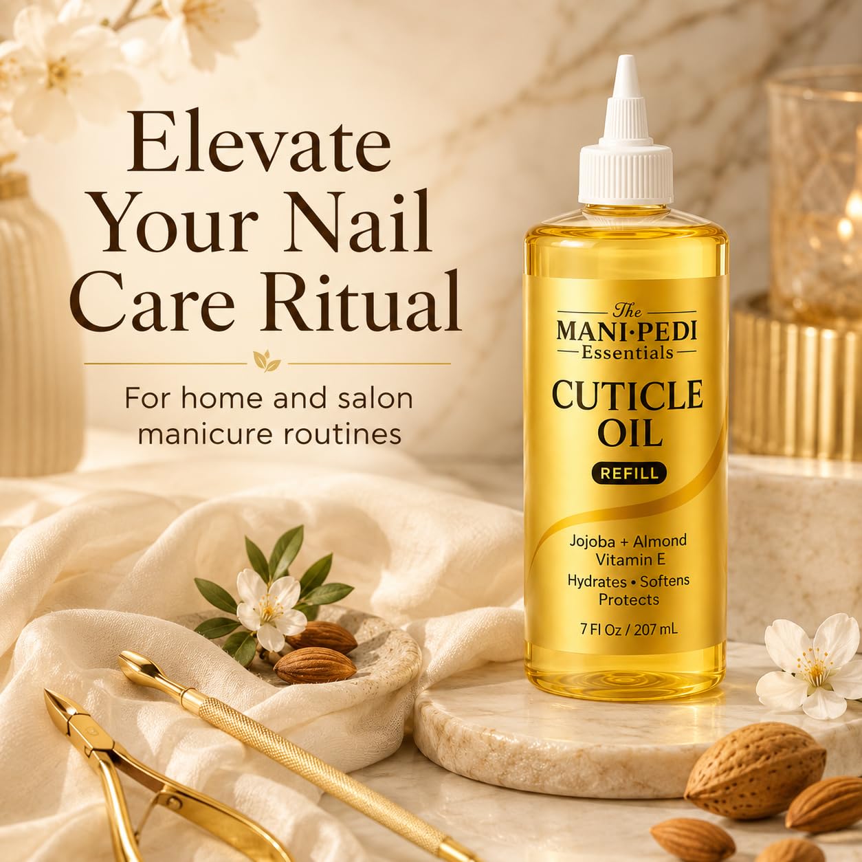 The Mani Pedi Essentials in a home bathroom scene supporting daily care