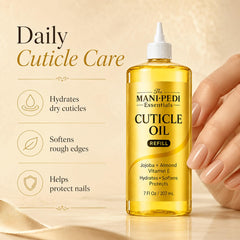 The Mani Pedi Essentials oil pouring into a small bottle for neat transfers
