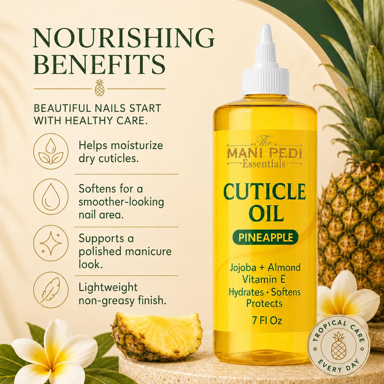 The Mani Pedi Essentials oil drop on skin showing lightweight fast absorption