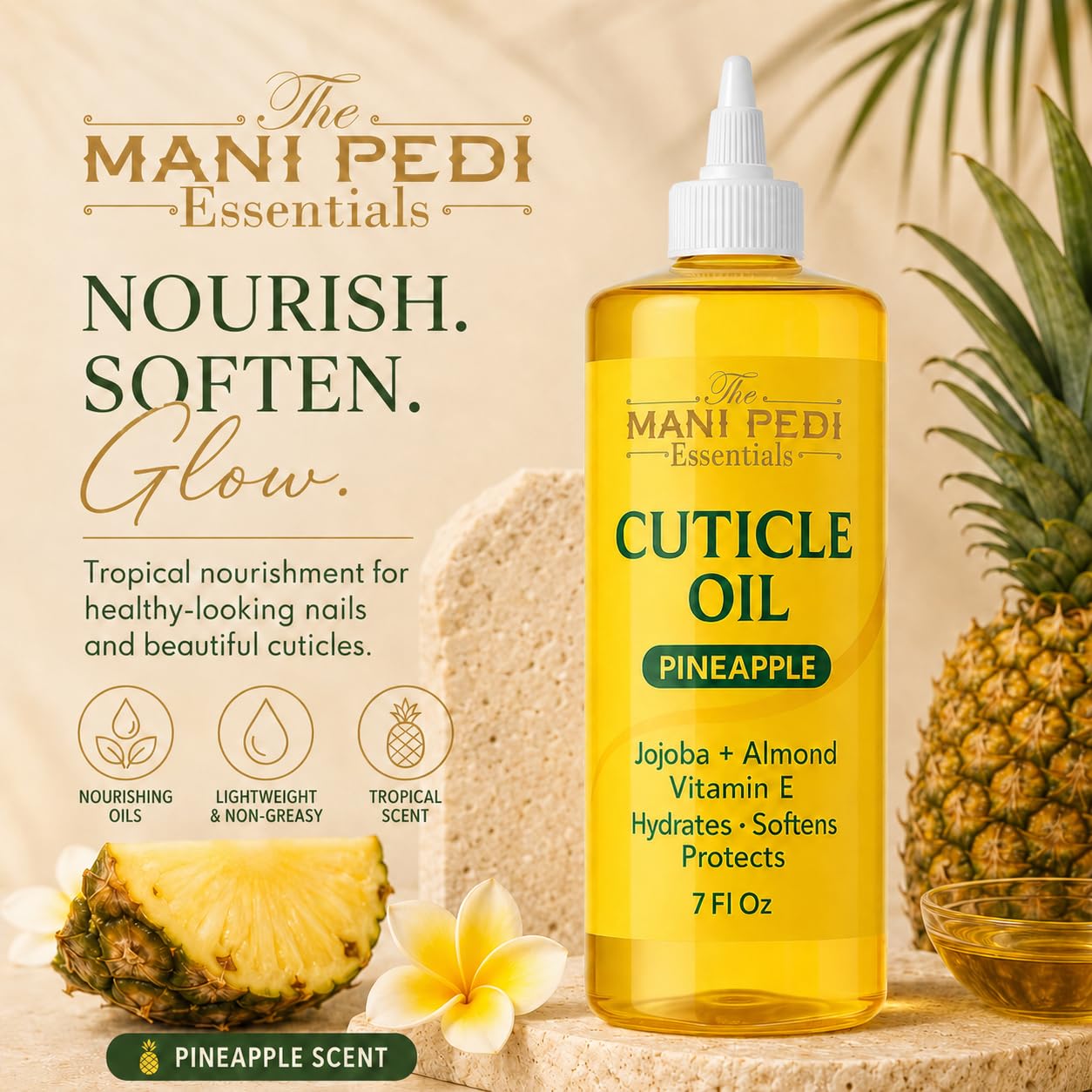 The Mani Pedi Essentials nozzle close-up highlighting precise no-waste refilling