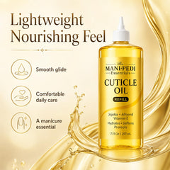 The Mani Pedi Essentials on a salon station for professional refill use