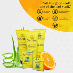 The Naked Bee ingredients display with honey and spirulina for nourishment