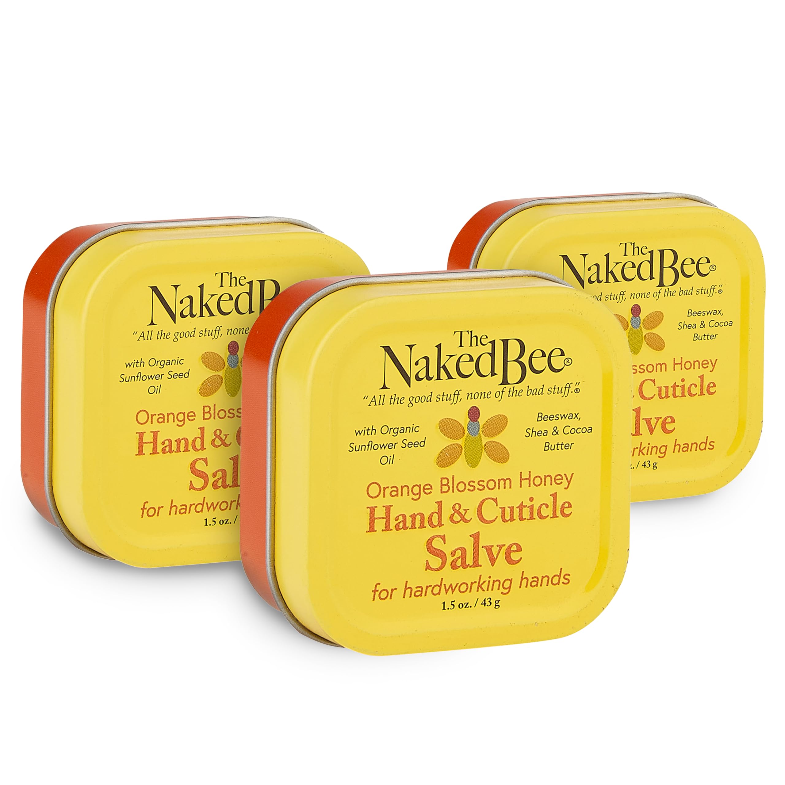 The Naked Bee front tub showing label and scent for easy identification and travel-ready convenience