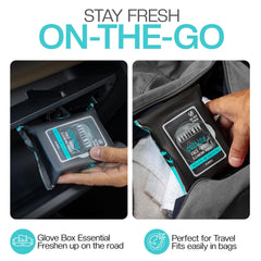 Man using The Nobleman wipe on face for post-workout refresh