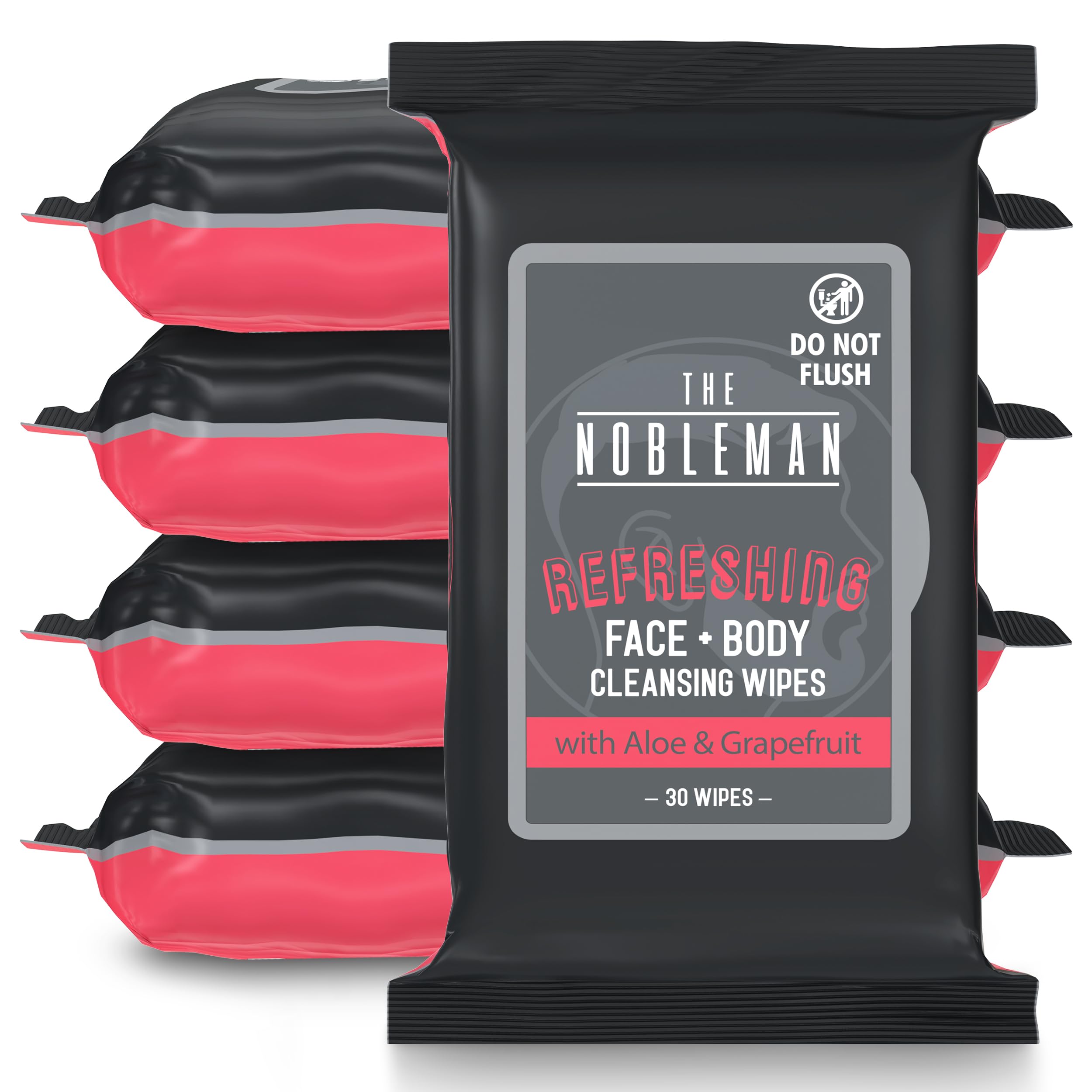 Morning routine scene with The Nobleman wipes on a bathroom counter for quick freshen-up