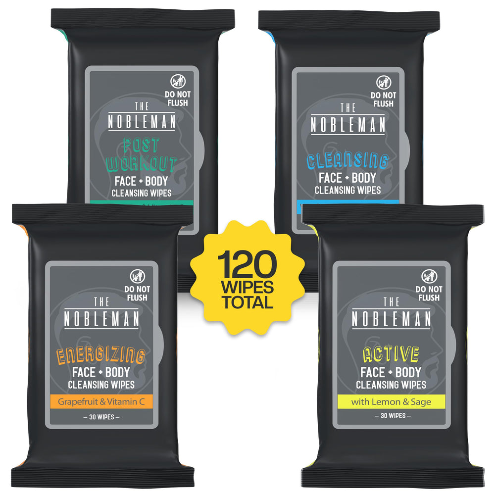 The Nobleman wipe in gym use demonstrating quick post-workout refresh