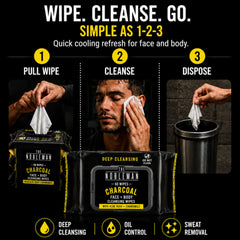 The Nobleman wipe next to a phone showing compact size advantage