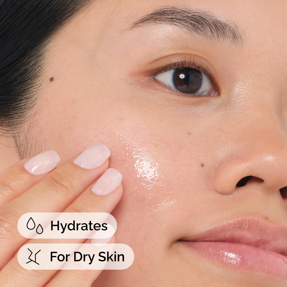The Ordinary argan oil being pressed into skin for hydration and nourishment