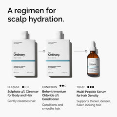 The Ordinary bottle on bathroom shelf in lifestyle setting conveying minimalist routine