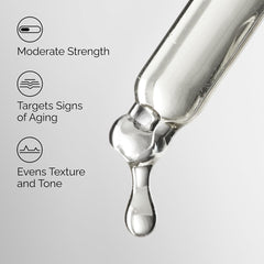 The Ordinary dropper dispensing retinol serum onto fingers, illustrating easy evening application