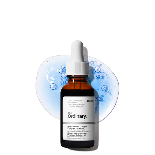 The Ordinary front bottle showing product branding and clear serum, supports informed purchasing