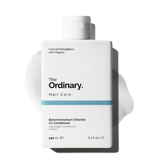 The Ordinary front packaging showing conditioner bottle and clear labeling for easy selection