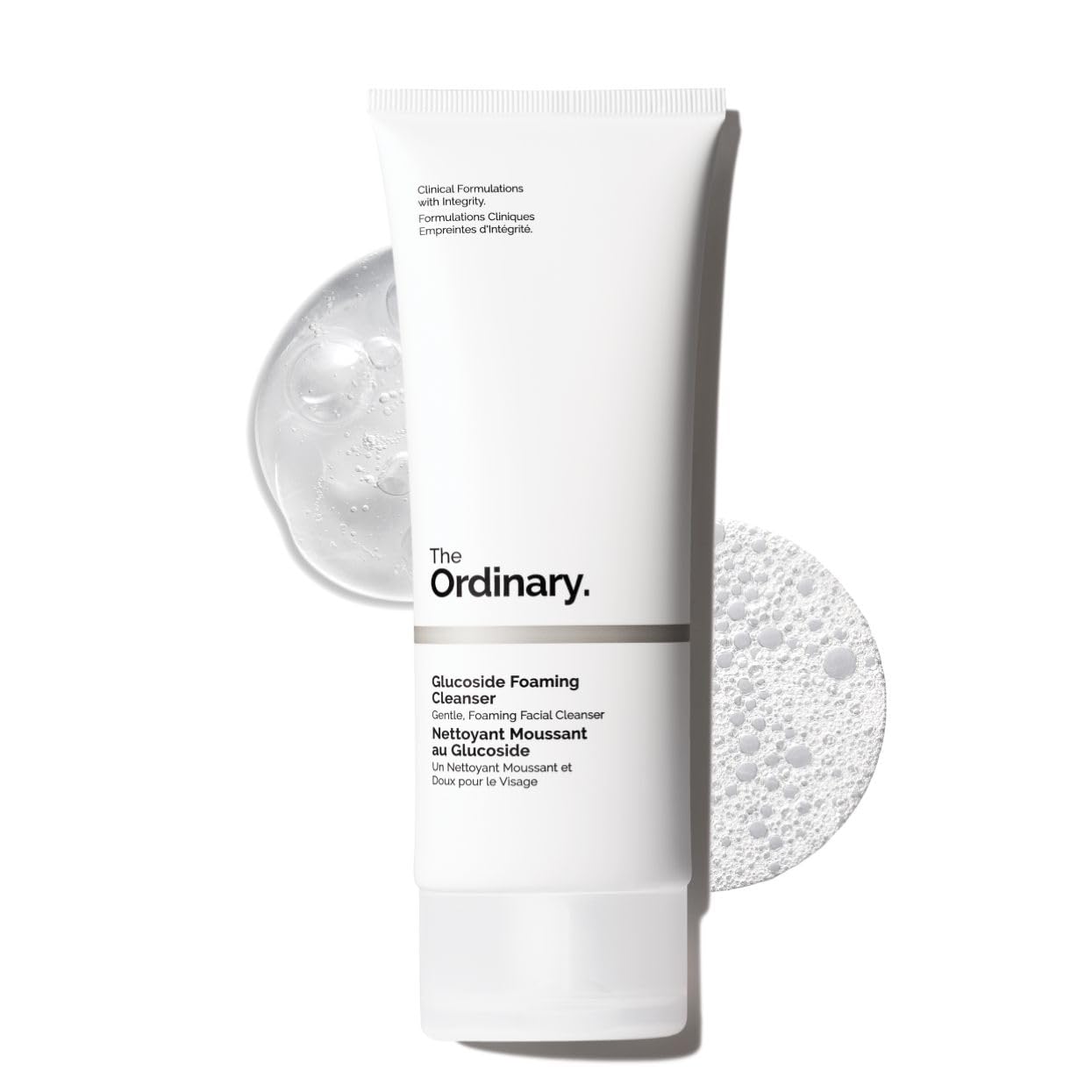 The Ordinary front bottle view showing gentle cleanser and clear label benefiting routine simplicity