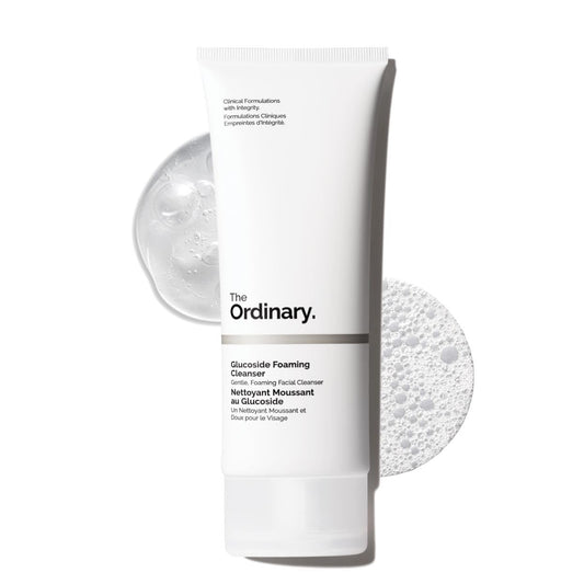 The Ordinary front bottle view showing gentle cleanser and clear label benefiting routine simplicity