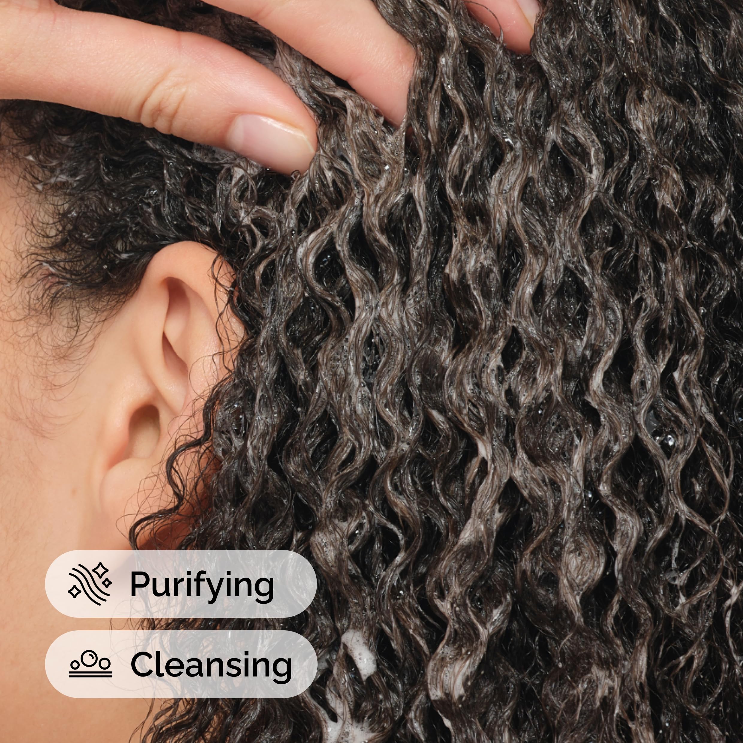 The Ordinary in-shower use on wet hair demonstrating gentle cleansing benefit
