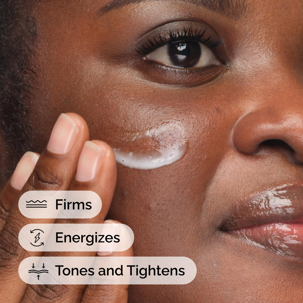 The Ordinary ingredient label close-up highlighting caffeine and escin for visible results