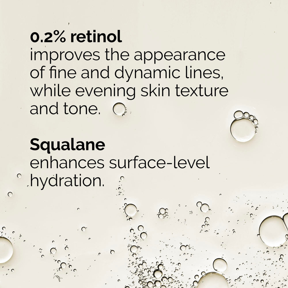 The Ordinary label close-up highlighting retinol concentration and usage guidance
