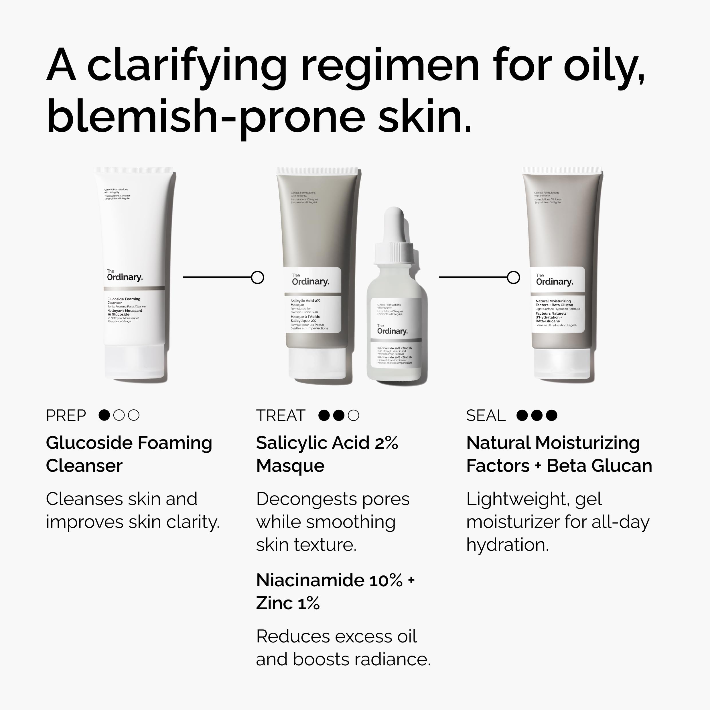 Ingredient label of The Ordinary masque highlighting salicylic acid and clay benefits