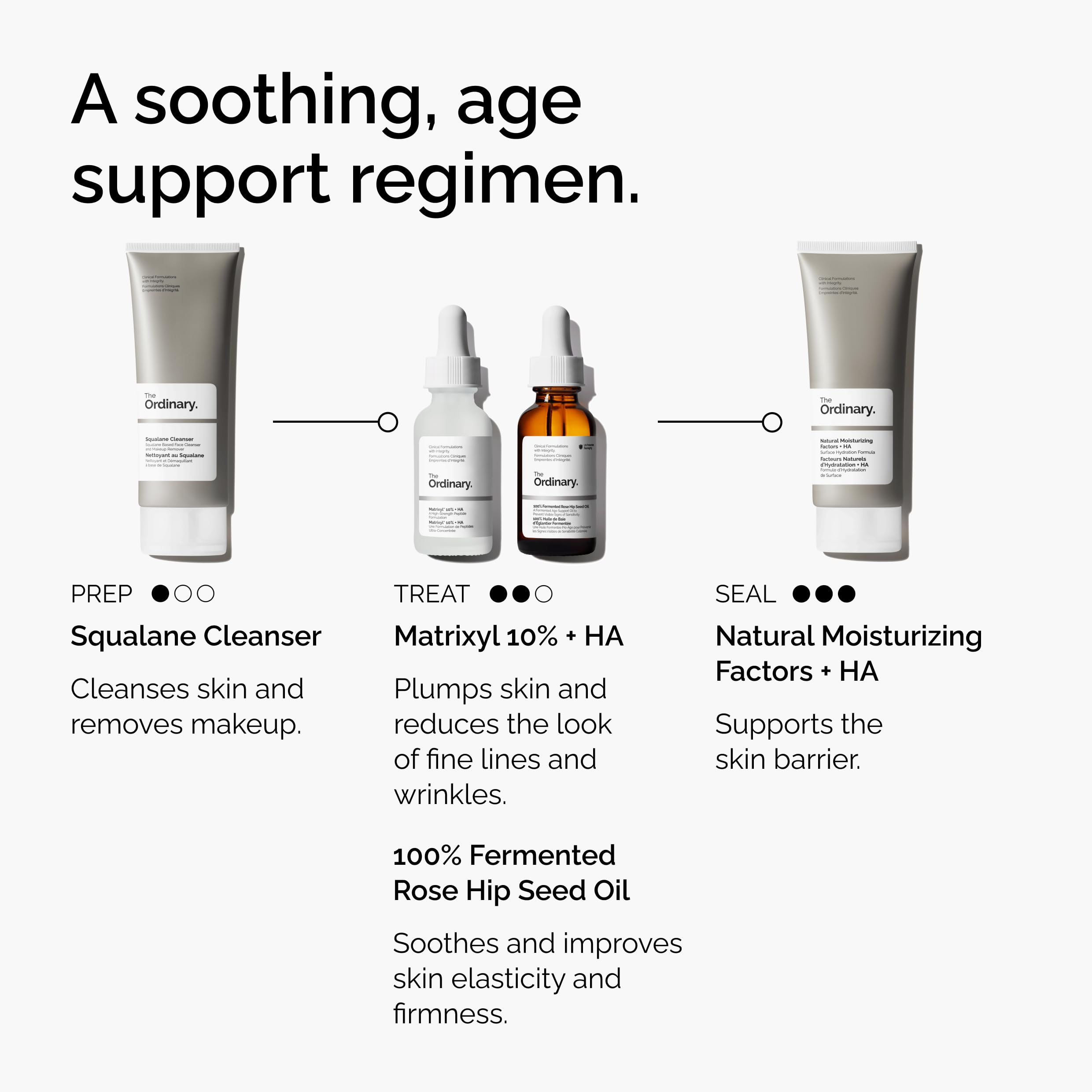 The Ordinary bottle held in hand providing size reference and easy application benefit