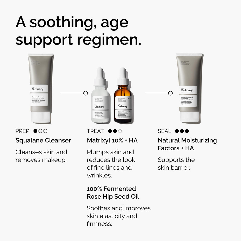 The Ordinary bottle held in hand providing size reference and easy application benefit