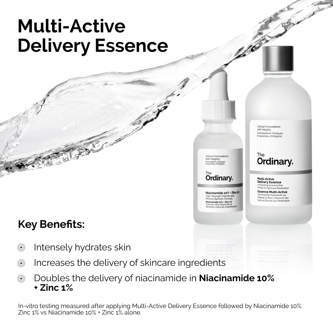 Drop of The Ordinary essence on hand showing quick absorption and softening benefit
